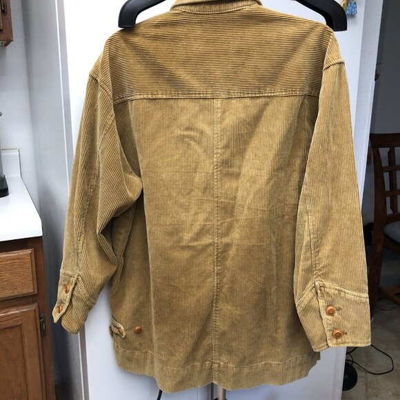Vintage Levi's Western Wear Women M Tan Corduroy Blazer Jacket Black Tag - Picture 12 of 13
